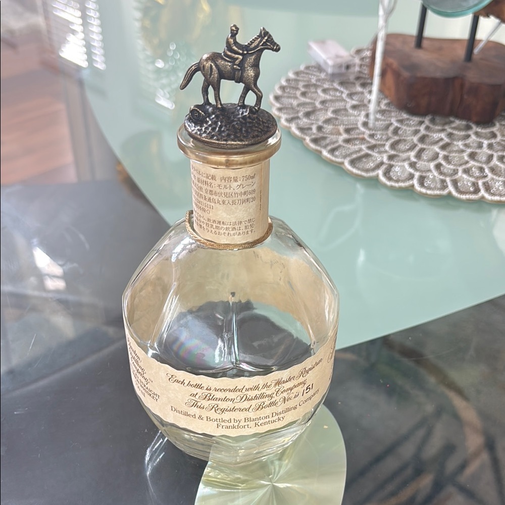 Blanton Horse Topper Glass Bottle “B”